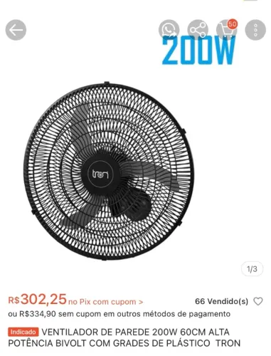 Ventilador tron 200w