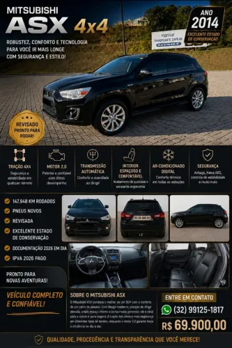 Mitsubishi ASX 2.0 16V 4X4 160cv Aut. 2014
