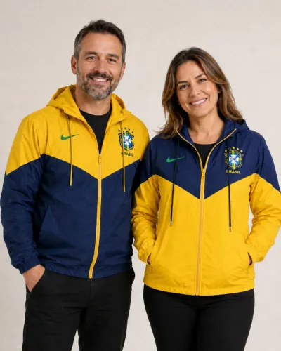 Jaqueta corta vento do Brasil - roupa unissex