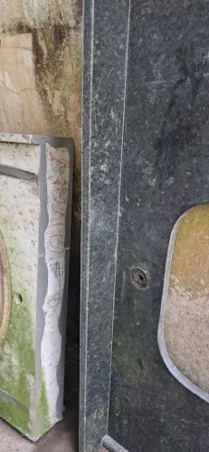 Pia de mármore preta sem cuba 120×55
