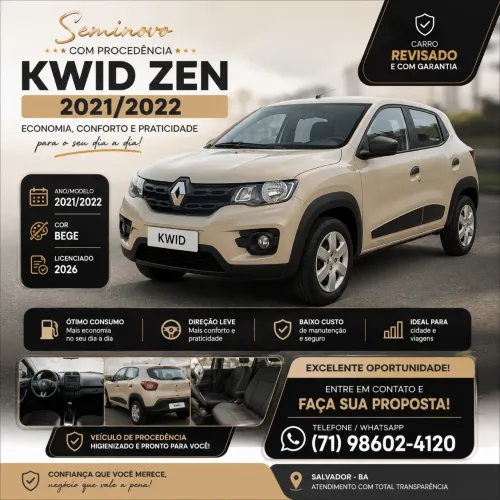 Renault Kwid Zen 1.0 Flex 12V 5P Mec. 2022