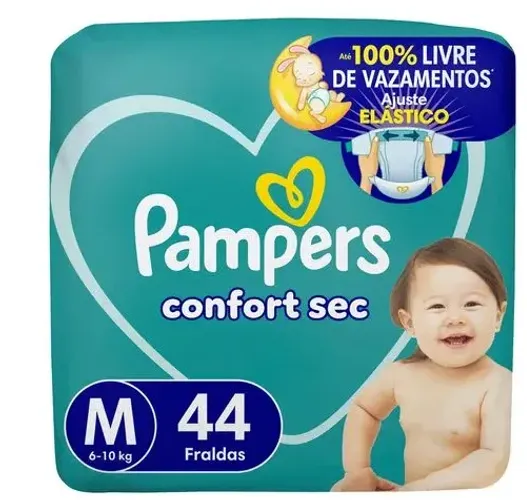 Fralda Pampers Confort Sec M 44 Unidades