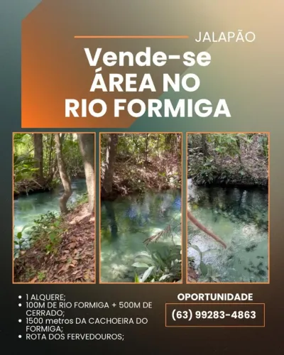 Área exclusiva à venda no Jalapão - Beira do Rio Formiga | Oportunidade rara