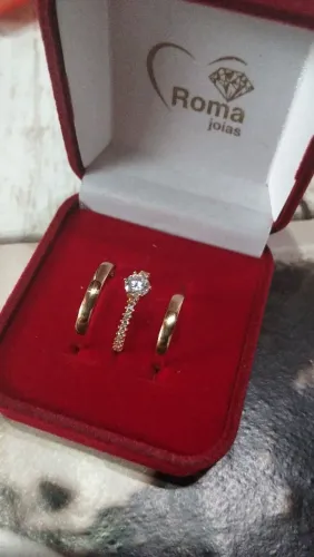 Alianças de casamento ouro 18k + solitário e garantia e nota fiscal
