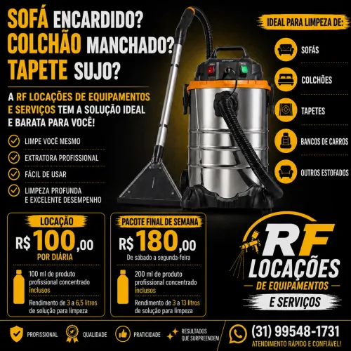 Aluguel de máquina para limpeza de estofados