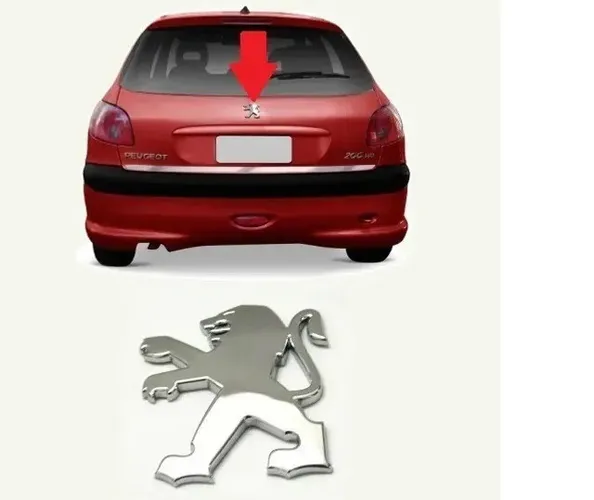 Emblema Logo Tampa Porta Mala Peugeot 206