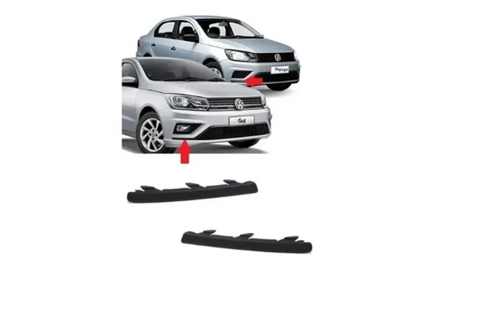Par Moldura Friso Preto Parachoque Gol Voyage G8 Saveiro G7 