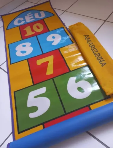 Lona de amarelinha infantil em saco