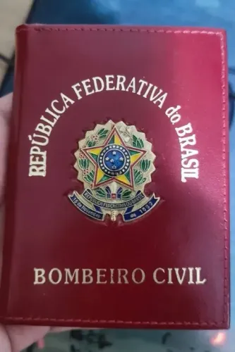 carteira bombeiro civil couro legítimo