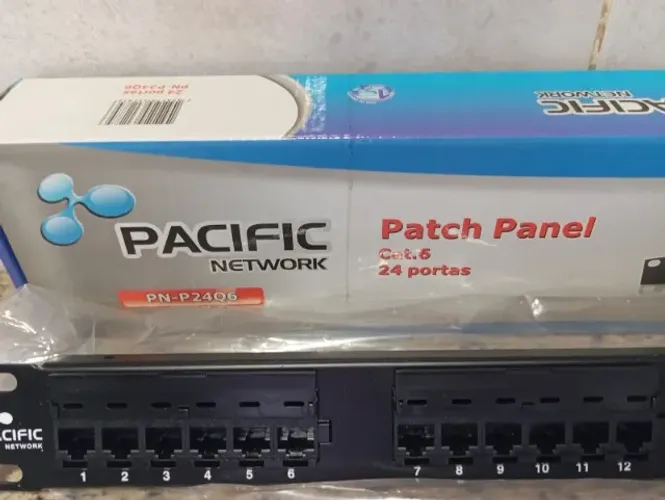 Patch Panel CAT6 24 Portas Pacific Network