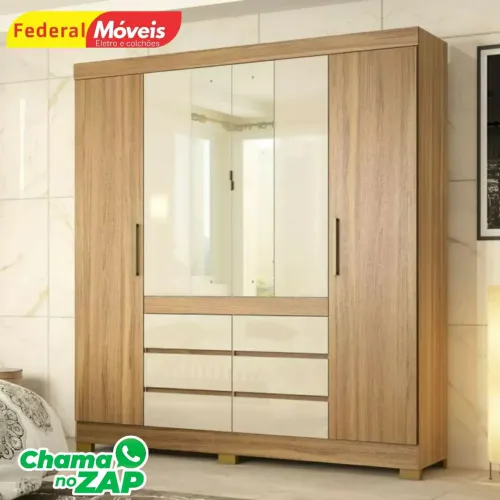 Guarda Roupa 4 Portas e 6 Gavetas Novo Pronta Entrega