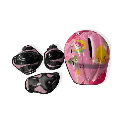 Kit 5 Pç Proteção Capacete Joelheira  Cotoveleira  Aih19-129 Rosa