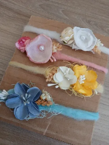 Kit Newborn: 12 Laços + 2 Wraps em Tricô 1m (Profissional, Raro, Excelente estado)