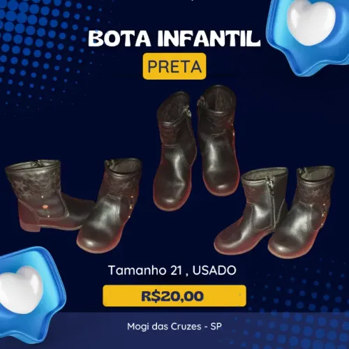 bota infantil (USADO EM BOM ESTADO) - Dia das crianças