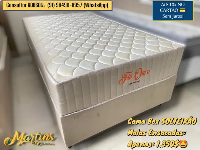 Cama Box Solteirão Molas Ensacadas