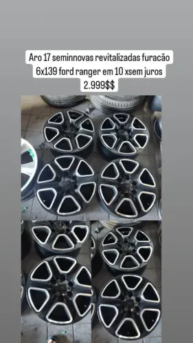 Rodas aro 17 Ford ranger semi novas em 10 x sem juros <br><br>