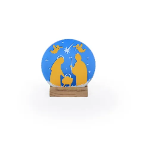 Suporte Para Vela De Madeira - Vidro Presepio 17211
