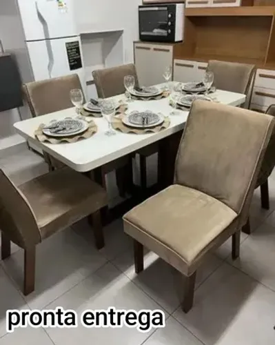 Mesa de jantar 6 cadeiras MDF ( ENTREGANOS NO MESMO DIA )