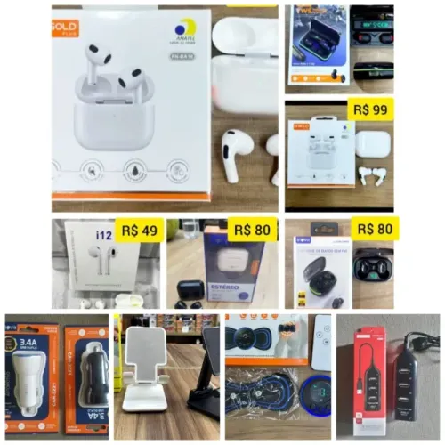 Fone de ouvido sem fio + 1 brinde grátis de sua escolha