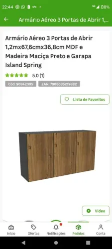 Armário aéreo 3 portas Novo caixa lacrada