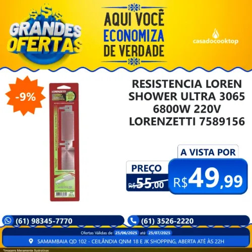 RESISTENCIA LOREN SHOWER ULTRA 3065 6800W 220V LORENZETTI 7589156