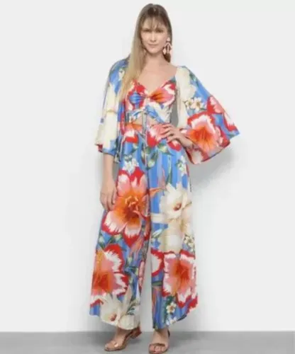 Macacão floral chita farm