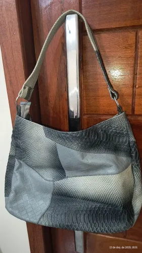 Bolsa couro cinza