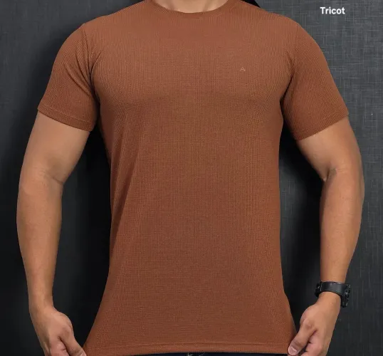 Camisa alfaiataria Aramiss P ao GG marrom bege masculina coleção verão 2026