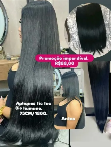 Apliques Tic Tac Bio Humano 75cm/180g - Promoção!