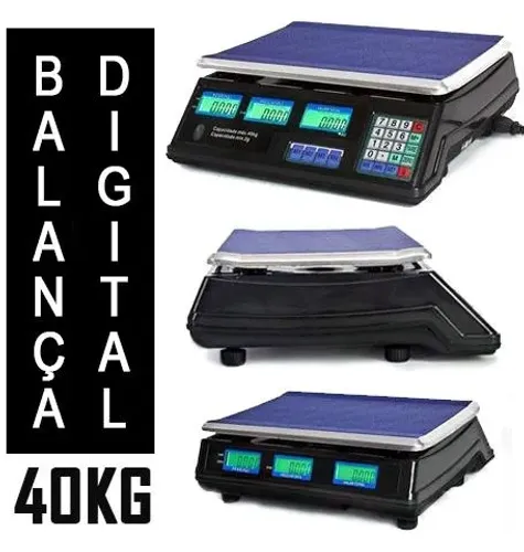 Balança Digital 40kg Bivolt Bateria Painel Digital dos 2 Lados, possui led