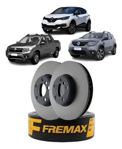 Par de Disco de Freio Dianteiro, DUSTER  1.6 16V 2011 á 2016 ,CAPTUR ,OROCH 1.6 16V.
