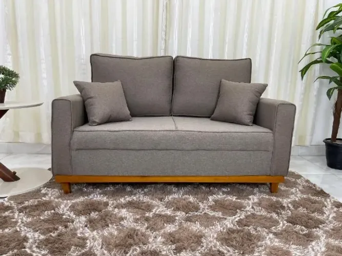 Sofá Living 2 lugares Anita 1.40m Linho- Produto Novo