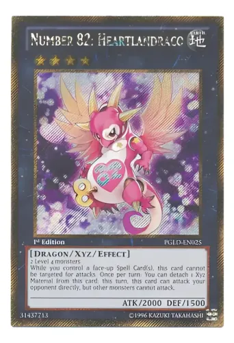 Yugioh!!! Number 82: Heartlandraco Pgld-en025 Gold Secret Rare