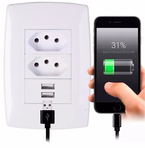 Tomada de Energia com Portas Usb