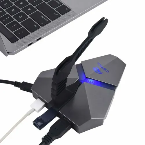 Suporte para Mouse C3Tech MB-200SI RGB Mouse Bungee com 3 USB/Leitor MicroSD - WZetta