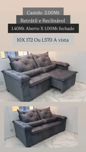Sofá Retrátil e Reclinável 2.00Mt Promoção até sábado 