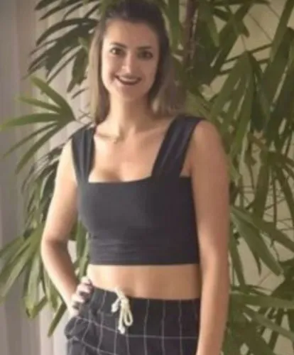 Cropped / Top preto, branco, azul e vermelho