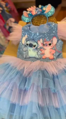 Fantasia Stitch e Angel - Roupa Infantil