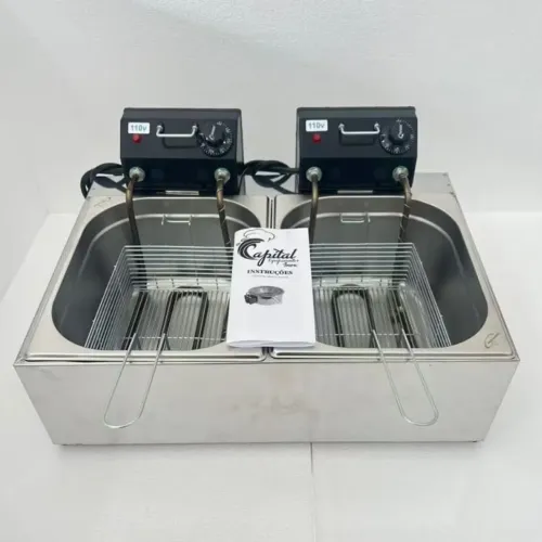 Fritadeira Elétrica 12 Litros - Cuba Dupla