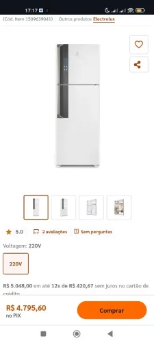 Geladeira Eletrolux Frost Free 474 litros