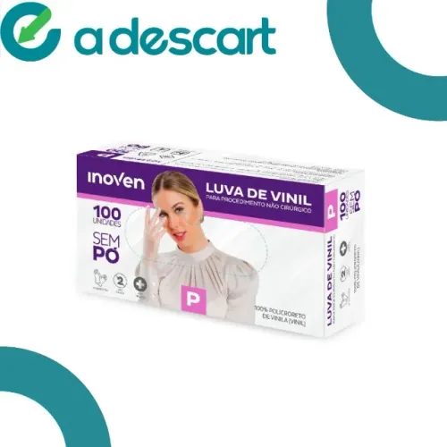 LUVA VINIL SEM PÓ TRANSPARENTE