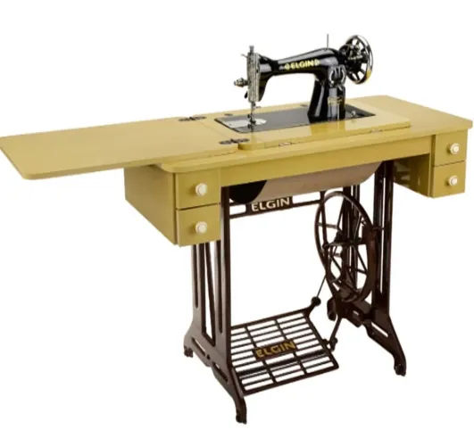 Máquina de costura com gabinete domestica