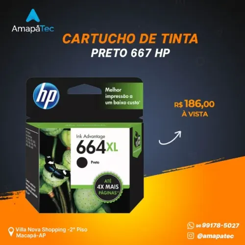 Cartucho Hp 664 Xl Preto