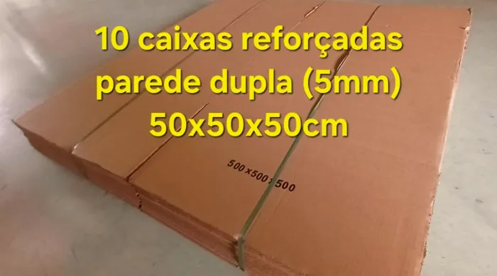 10 caixa de papelao para mudança 50x50x50 reforçada onda dupla 5mm 10 unidades