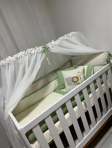 Kit Berço Americano Menino Safari Bita Verde Erva Doce - 11 peças Algodão