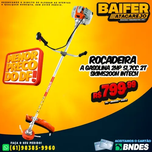 Roçadeira a Gasolina 2HP 51,7CC 2T SKIM5200H Intech