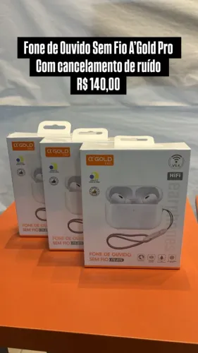 Fone de ouvido sem fio A´GOLD PRO com cancelamento de ruido - Loja Fisica