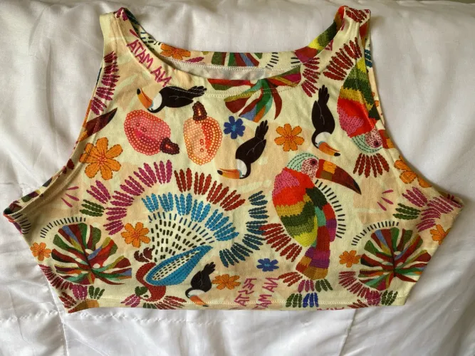 top cropped feminino estampado p/m
