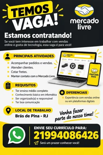 VAGA: ATENDENTE DE MARKETPLACE - MERCADO LIVRE
