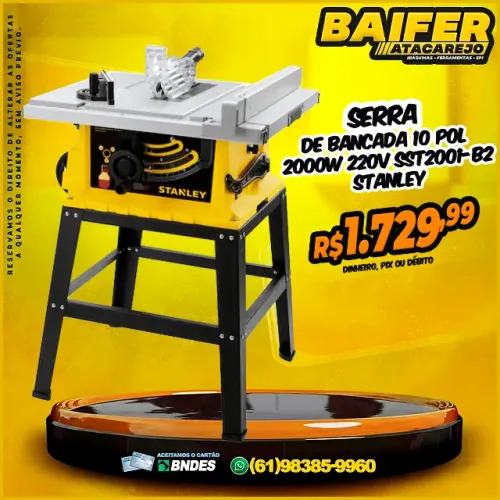 Serra de Bancada 10 Pol 2000w 220v SST2001-B2 Stanley